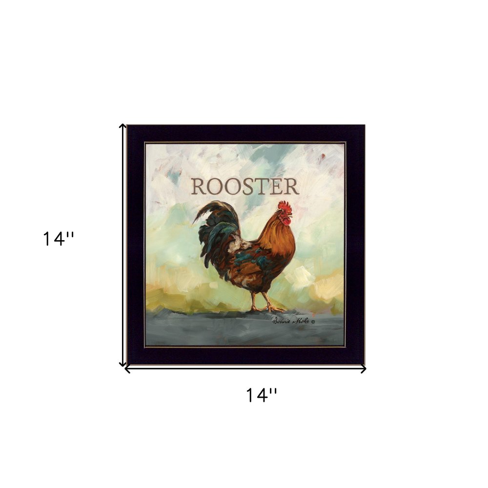 Raleigh the Rooster Black Framed Print Wall Art — view 4