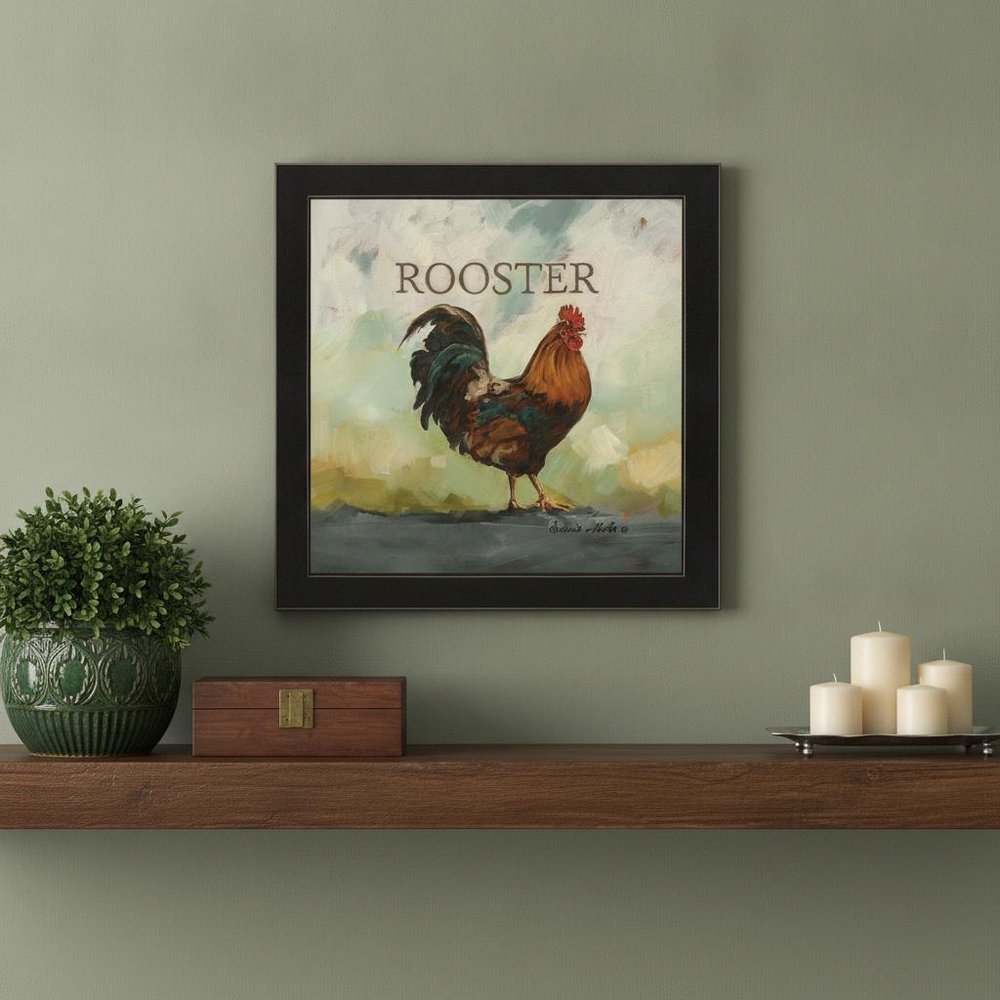 Raleigh the Rooster Black Framed Print Wall Art — view 5