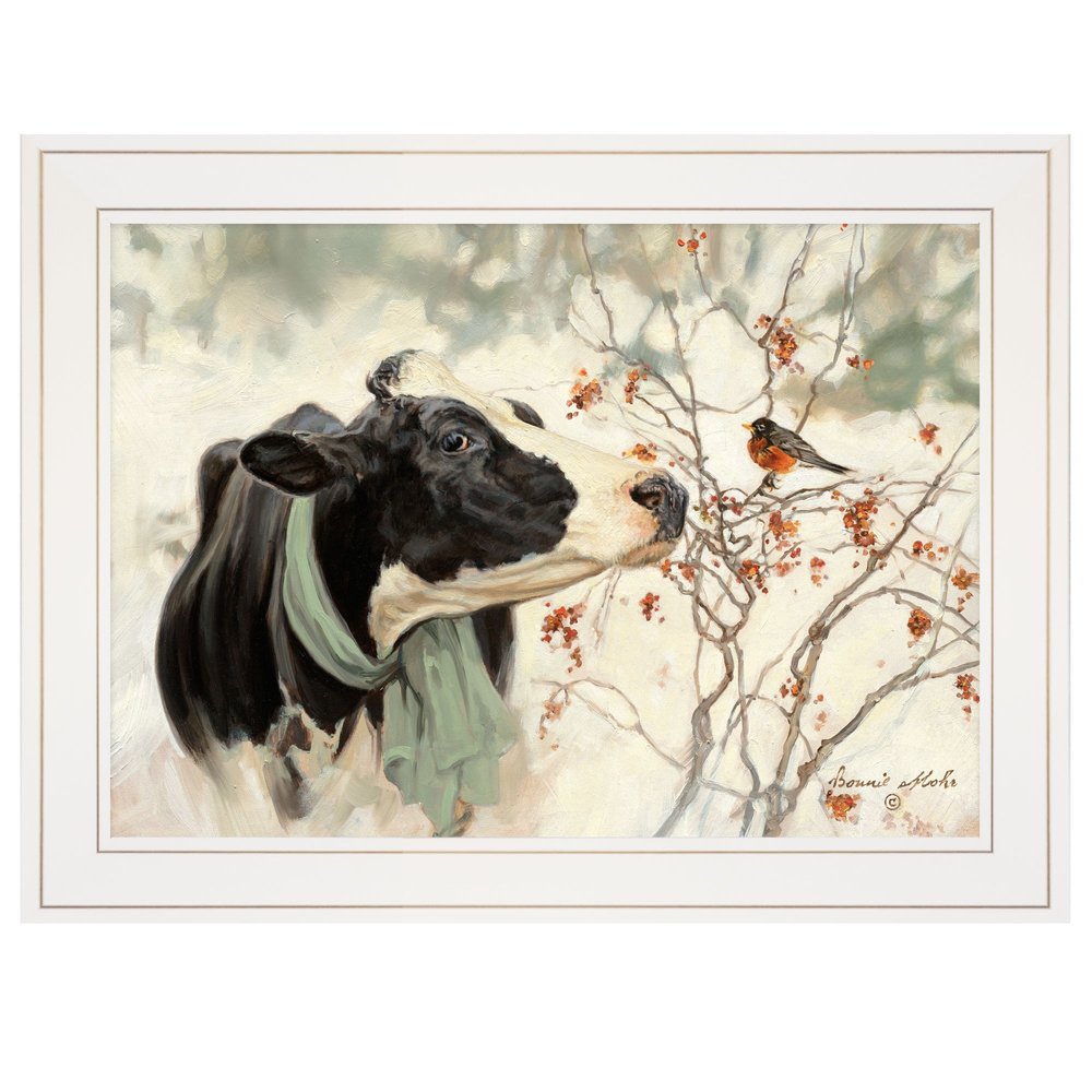 The Winter Robin 3 White Framed Print Wall Art — view 1
