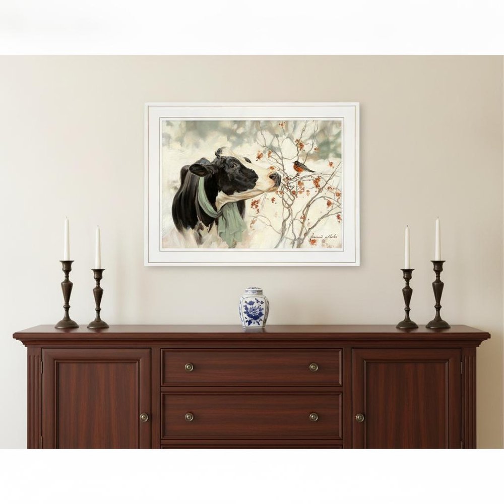 The Winter Robin 3 White Framed Print Wall Art — view 5