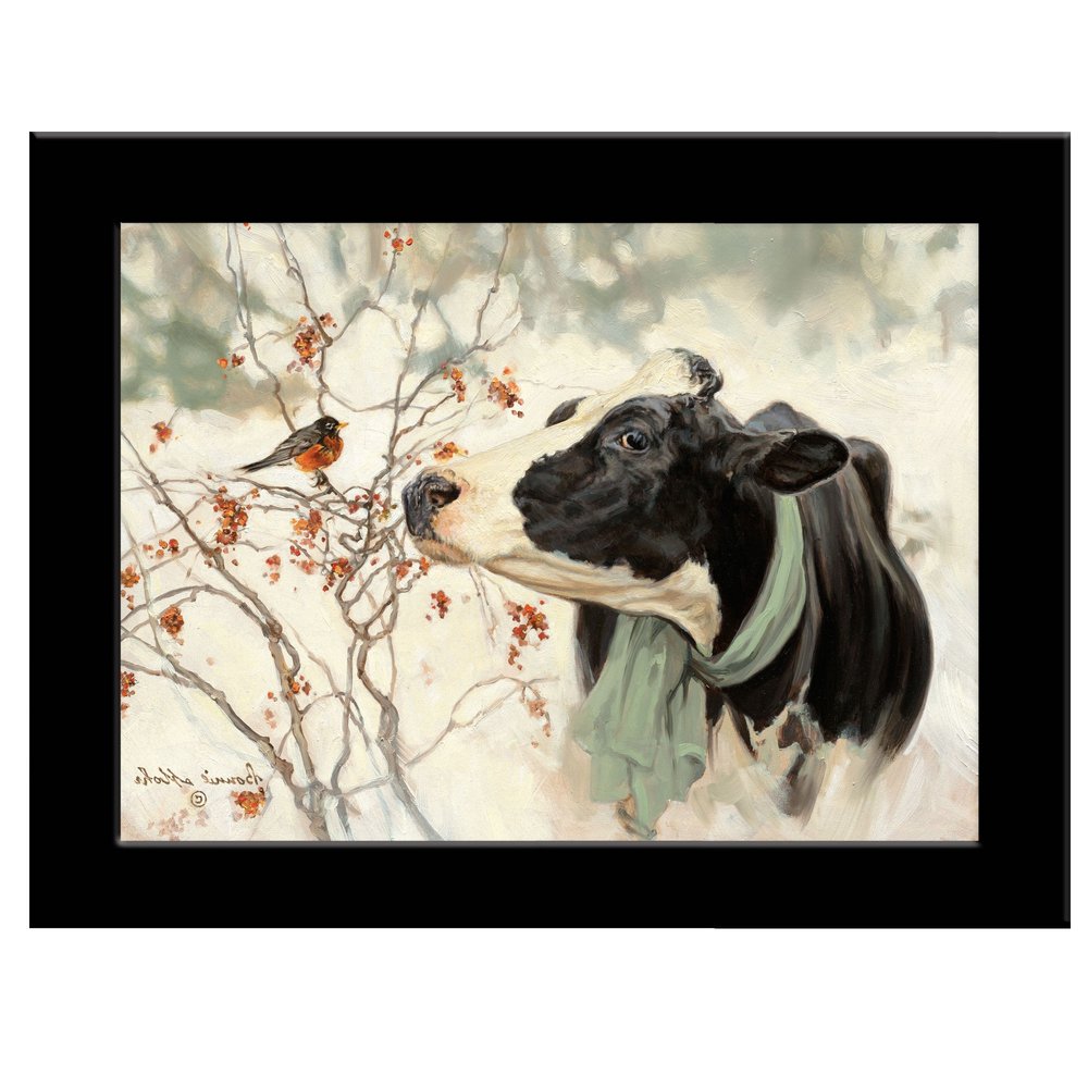 The Winter Robin 4 Black Framed Print Wall Art — view 3