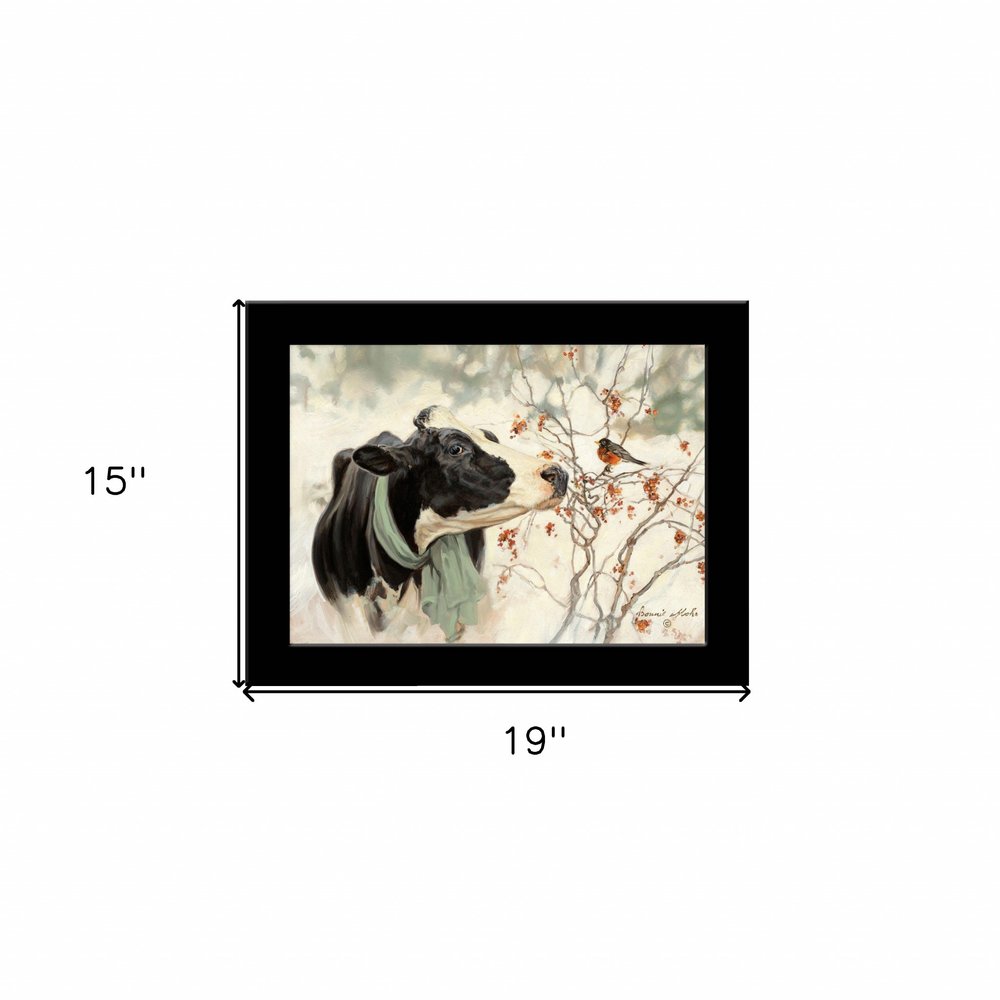 The Winter Robin 4 Black Framed Print Wall Art — view 4