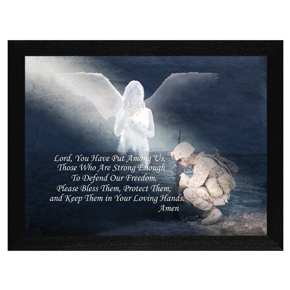 Protect our Soldiers Black Framed Print Wall Art — view 1