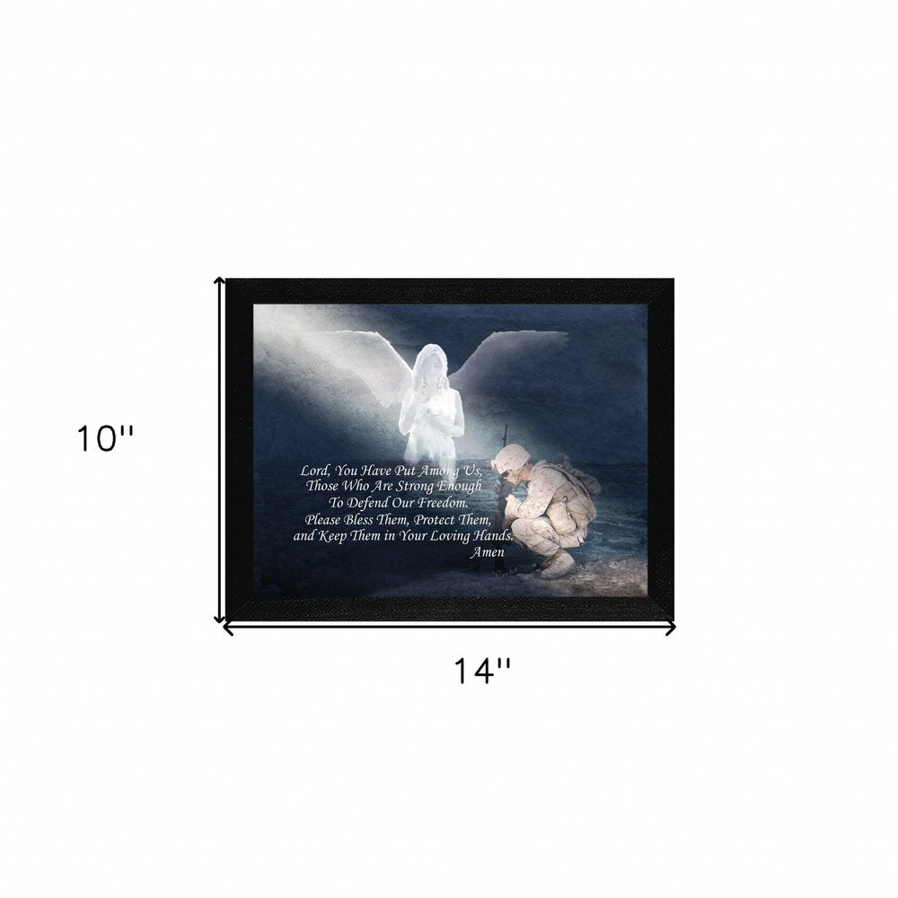 Protect our Soldiers Black Framed Print Wall Art — view 2