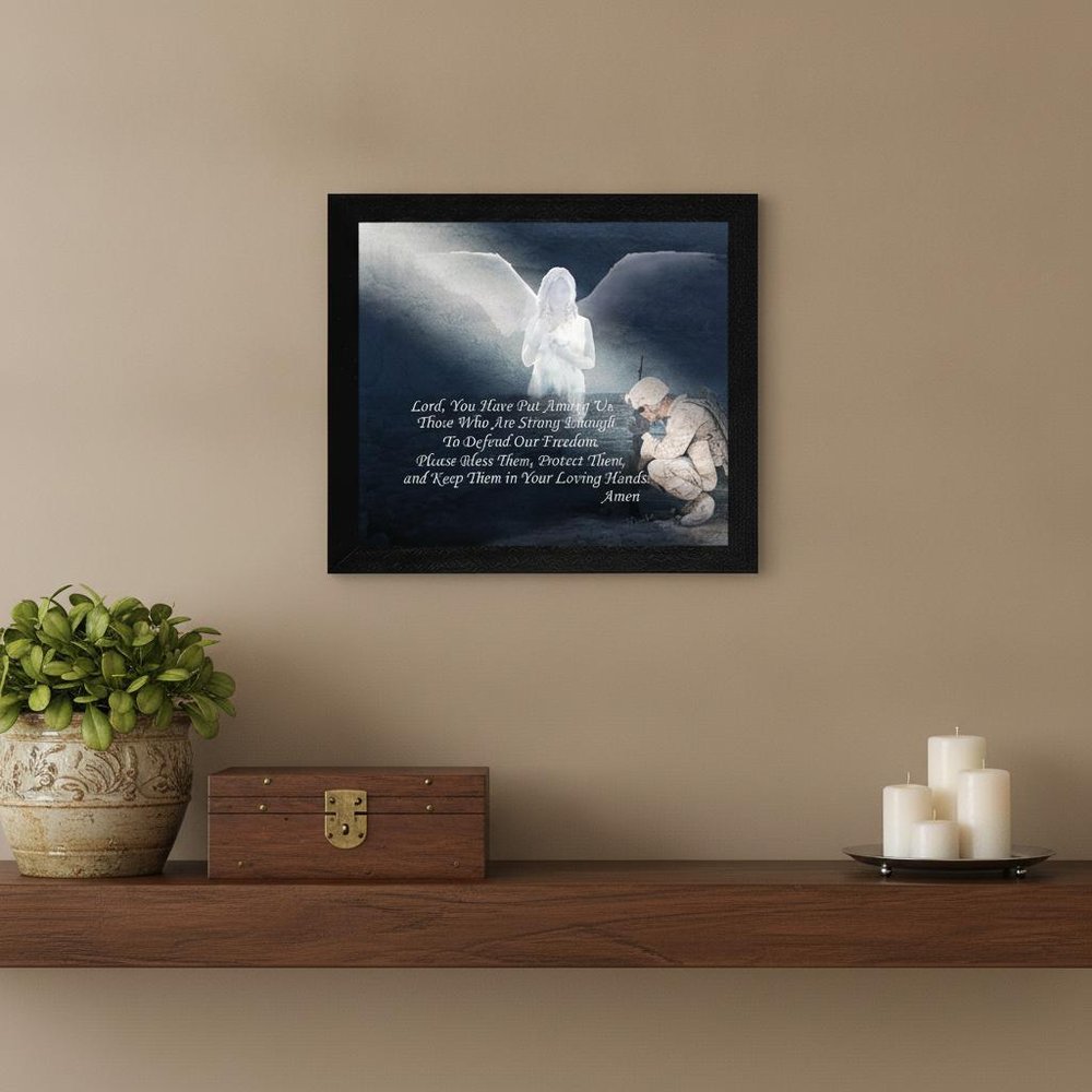 Protect our Soldiers Black Framed Print Wall Art — view 4