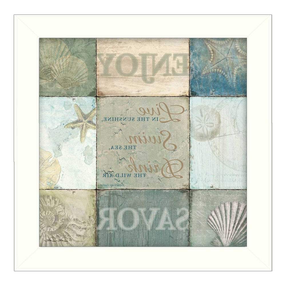 Live in the Sunshine 1 White Framed Print Wall Art — view 3