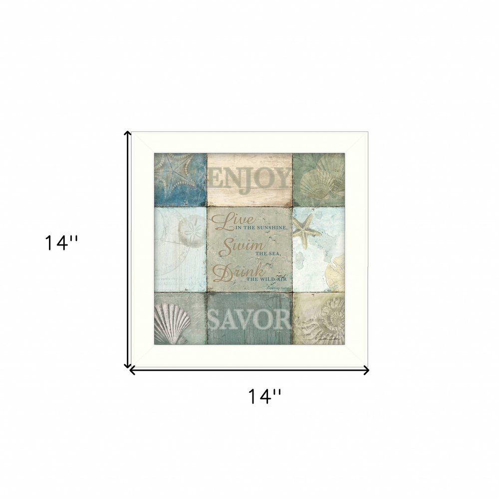 Live in the Sunshine 1 White Framed Print Wall Art — view 4