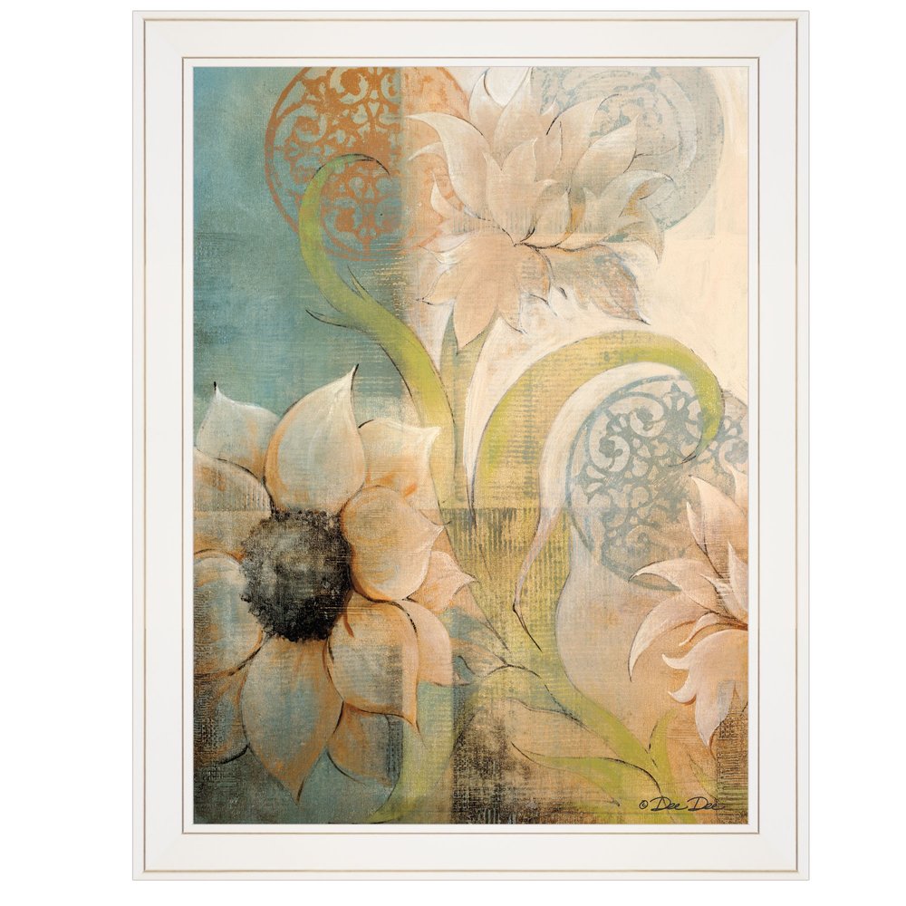 Meandering Flowers I 1 White Framed Print Wall Art — view 1