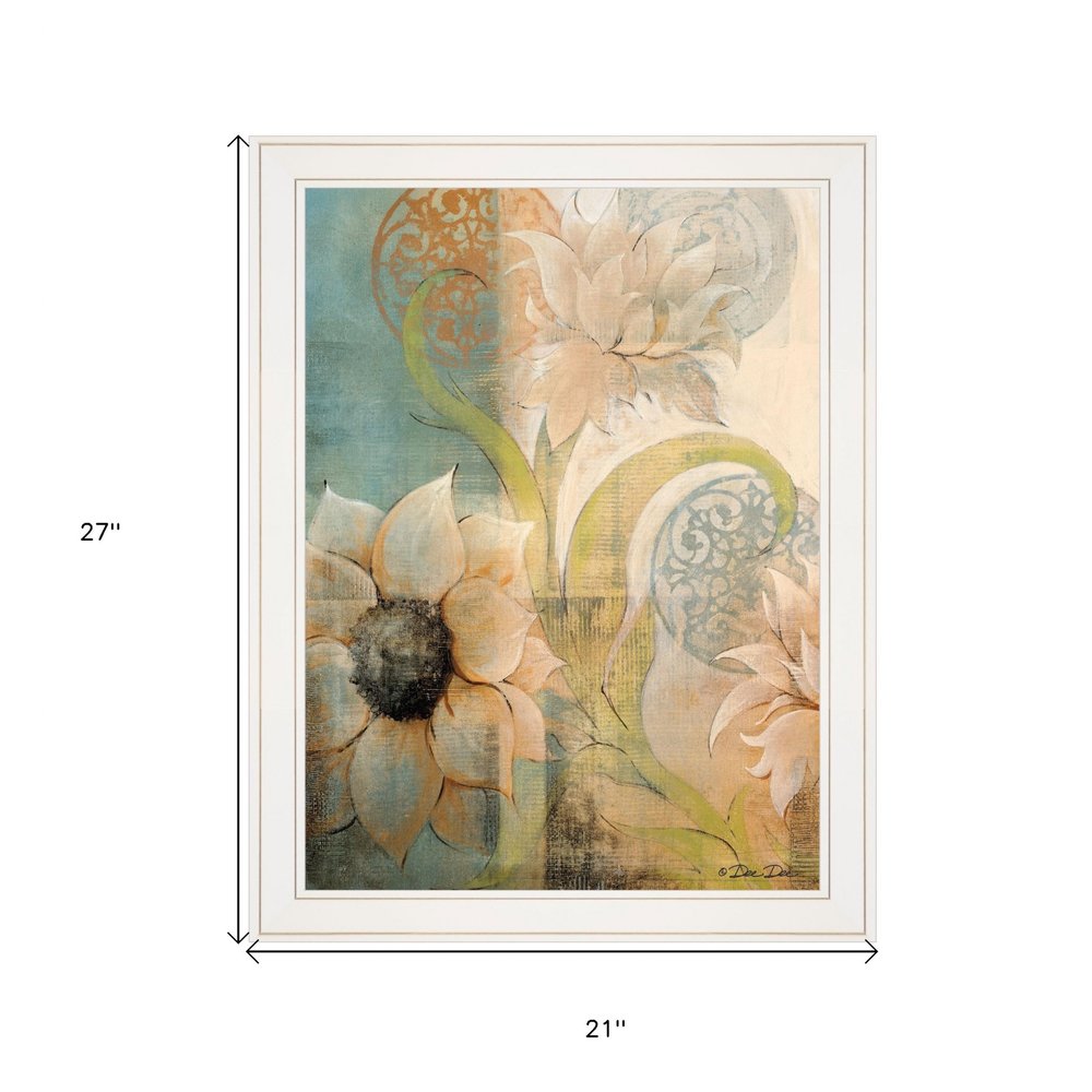Meandering Flowers I 1 White Framed Print Wall Art — view 4
