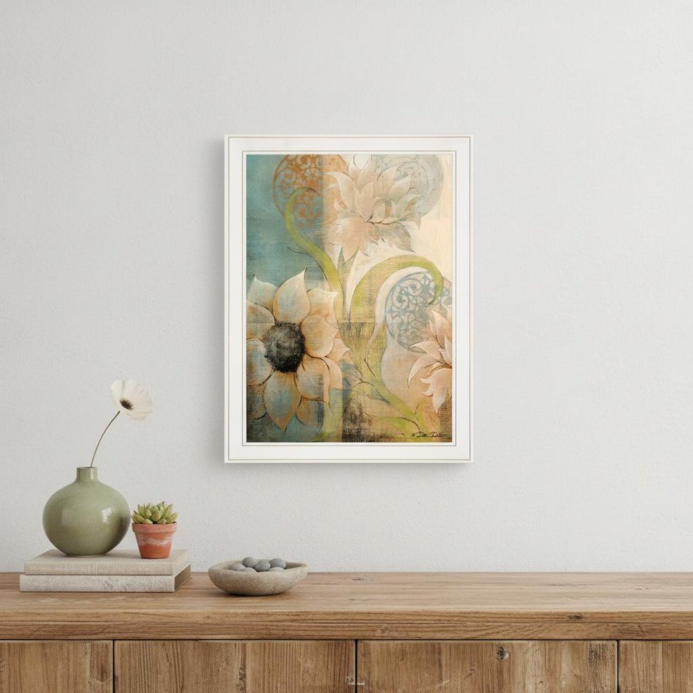 Meandering Flowers I 1 White Framed Print Wall Art — view 5