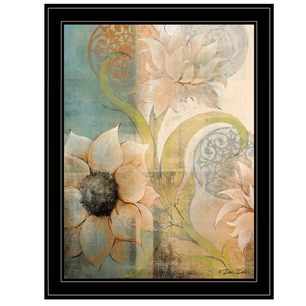 Meandering Flowers I 2 Black Framed Print Wall Art — view 1