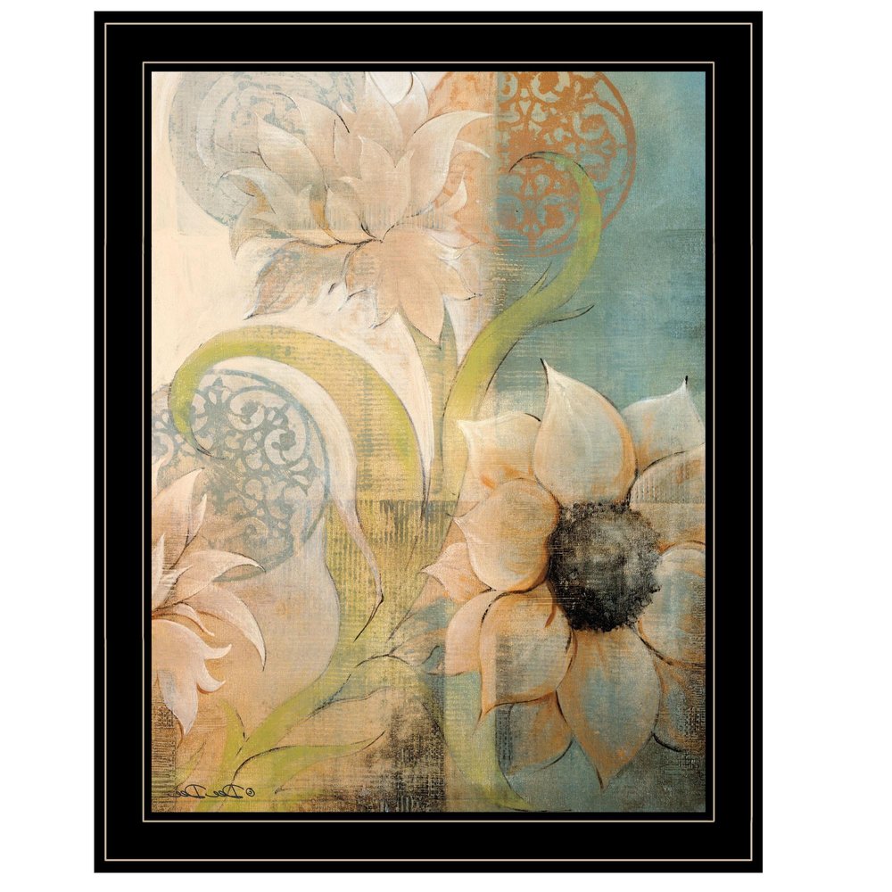 Meandering Flowers I 2 Black Framed Print Wall Art — view 3