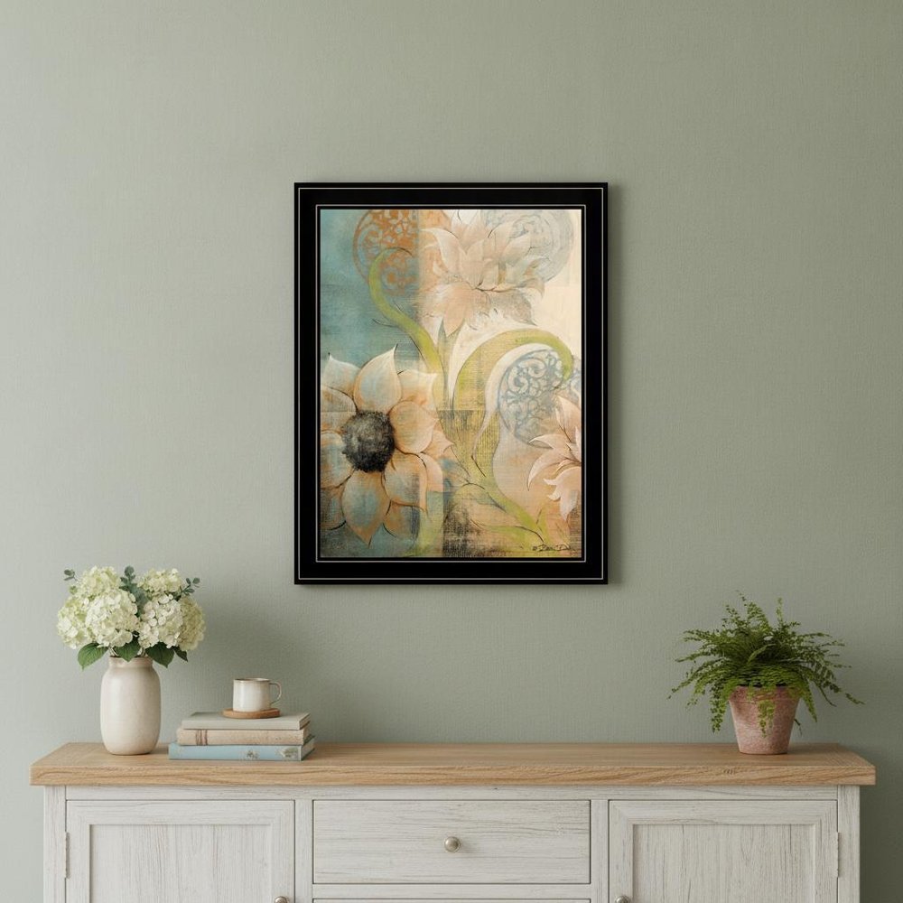 Meandering Flowers I 2 Black Framed Print Wall Art — view 5