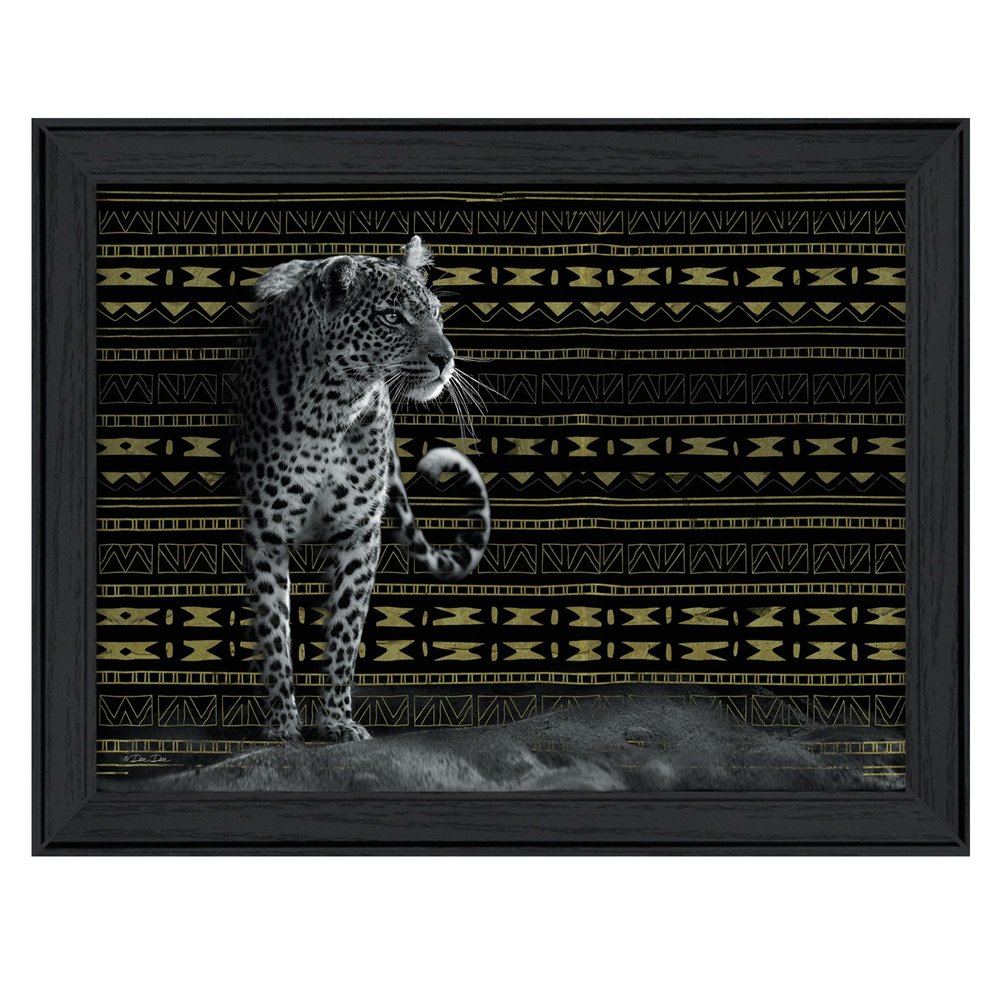 Patterned Leopard Black Framed Print Wall Art — view 1