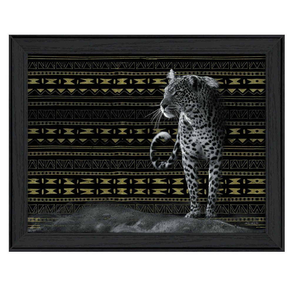 Patterned Leopard Black Framed Print Wall Art — view 4