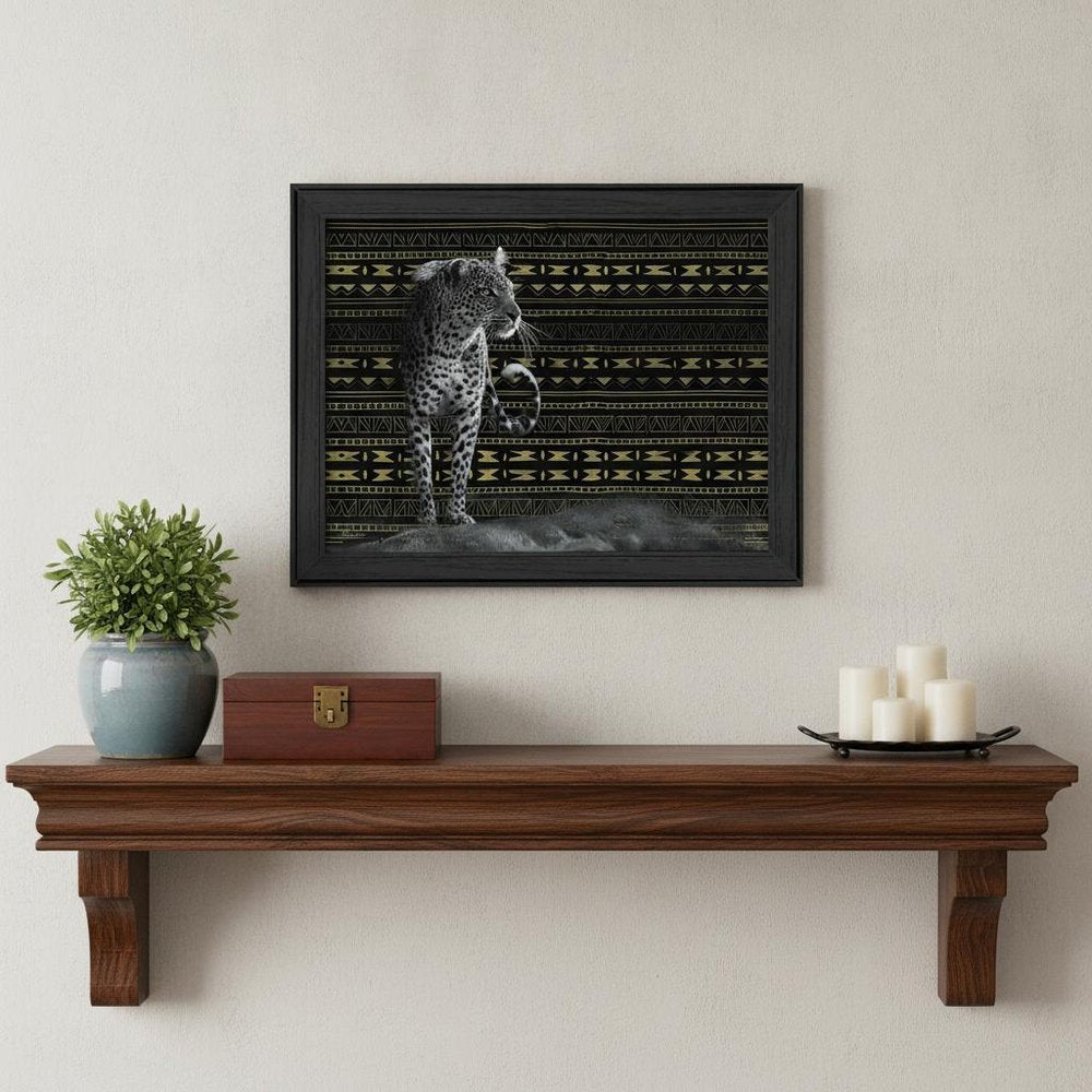 Patterned Leopard Black Framed Print Wall Art — view 6