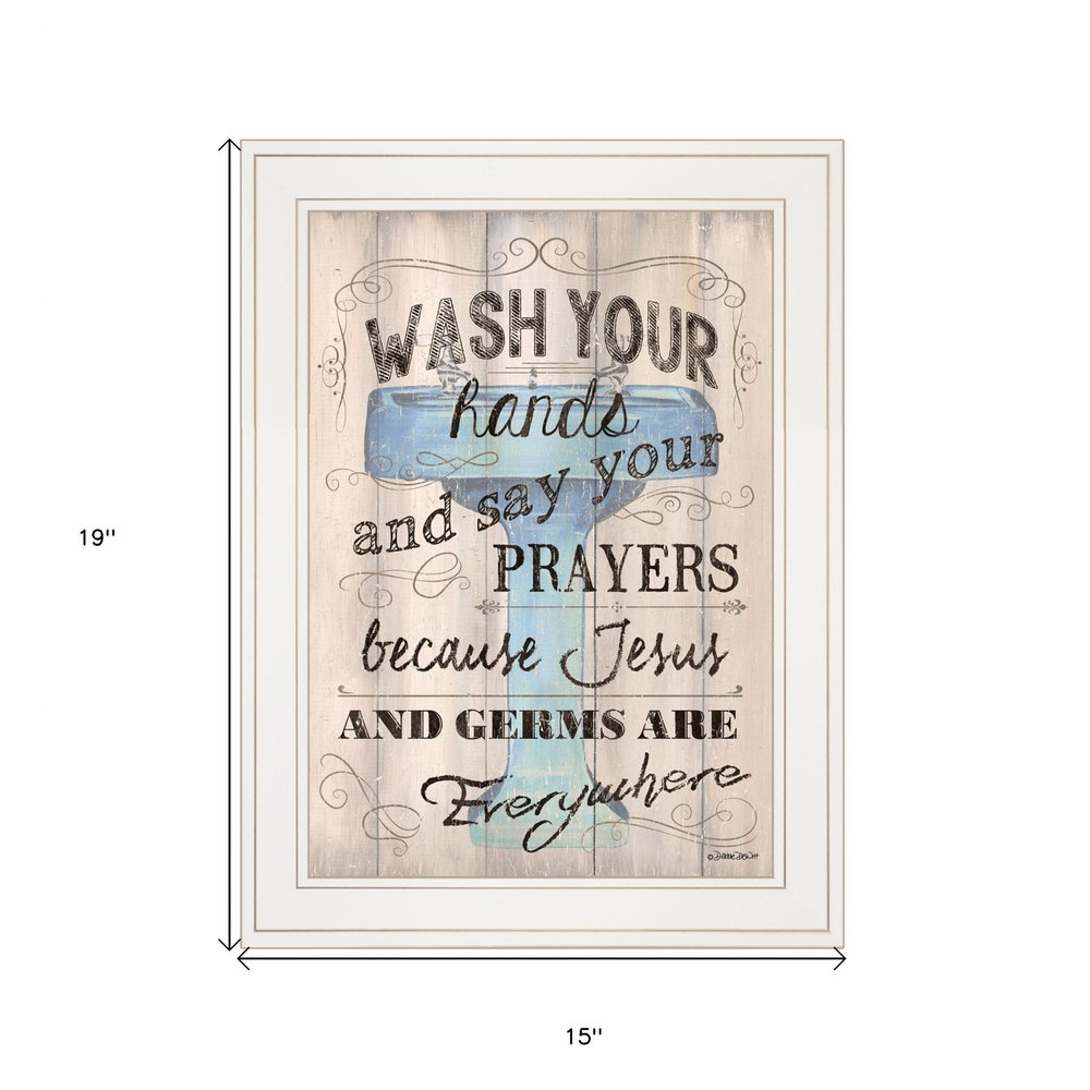 Bathroom Humor 1 White Framed Print Bathroom Wall Art — view 3