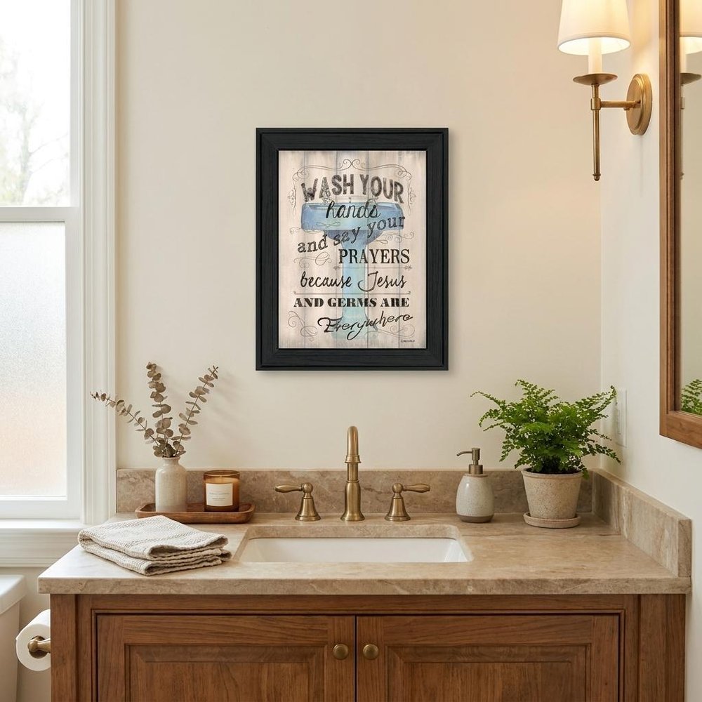 Bathroom Humor 2 Black Framed Print Bathroom Wall Art — view 4