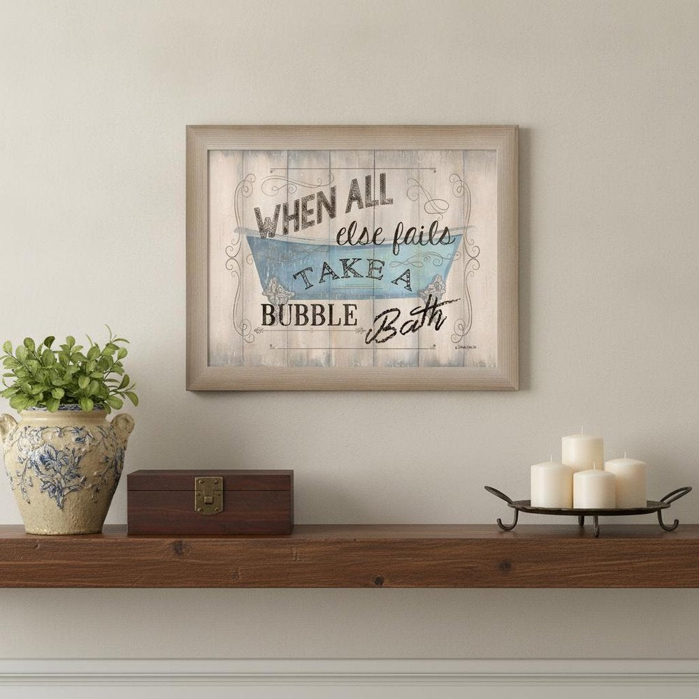 Take a Bubble Bath 1 Brown Framed Print Bathroom Wall Art — view 5