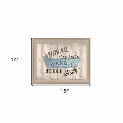 Take a Bubble Bath 1 Brown Framed Print Bathroom Wall Art