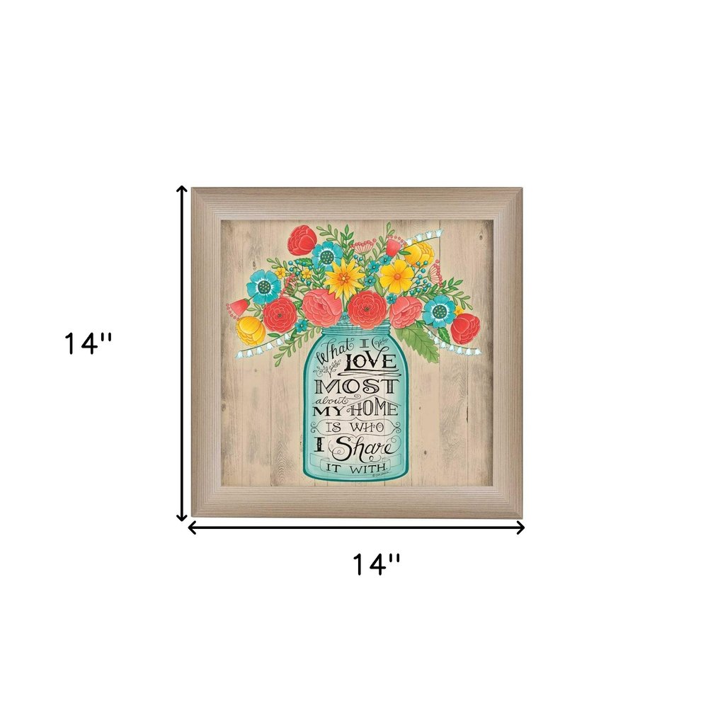 What I Love Most 1 Brown Framed Print Wall Art — view 3