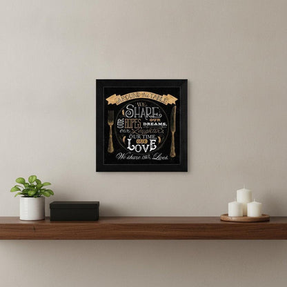 Around this Table Black Framed Print Wall Art