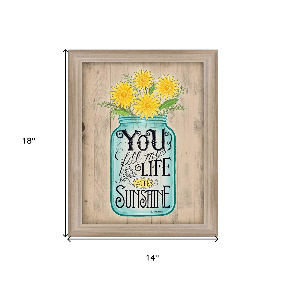Sunshine 3 Brown Framed Print Wall Art — view 3