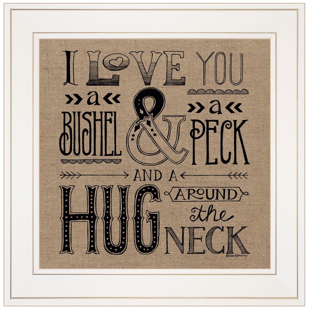 Hugs Around the Neck 1 White Framed Print Wall Art — view 1