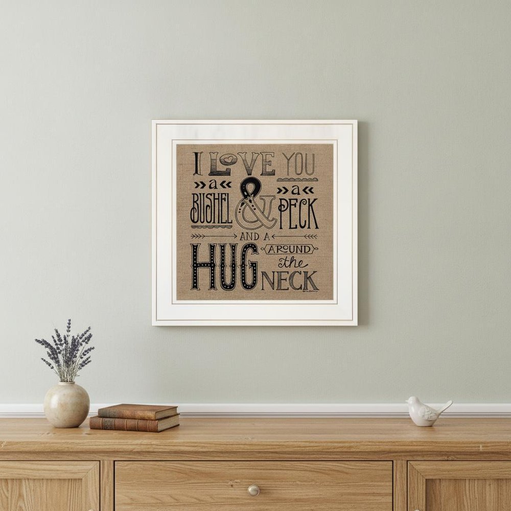 Hugs Around the Neck 1 White Framed Print Wall Art — view 3