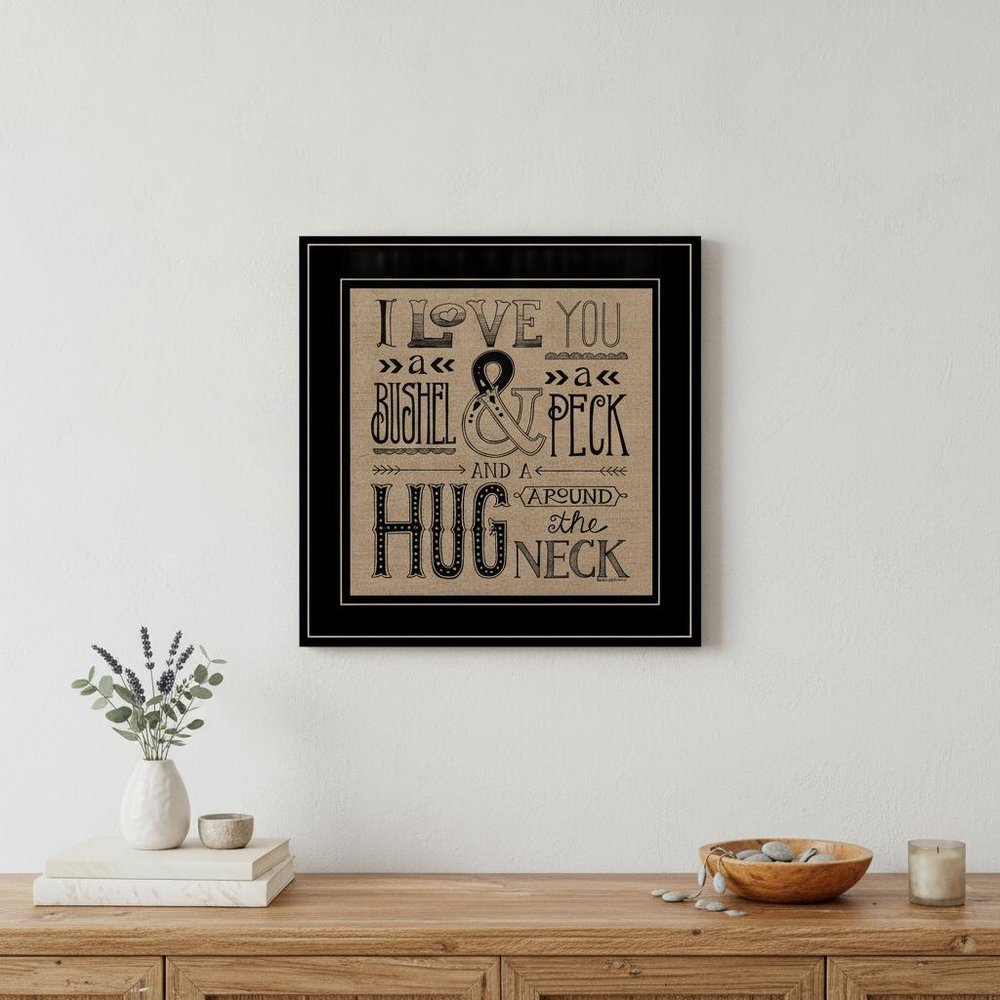 Hugs Around the Neck 2 Black Framed Print Wall Art — view 4