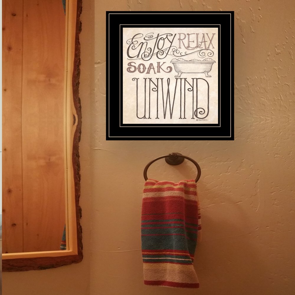 Soak and Relax 3 Black Framed Print Bathroom Wall Art — view 2