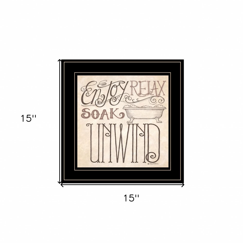 Soak and Relax 3 Black Framed Print Bathroom Wall Art — view 4