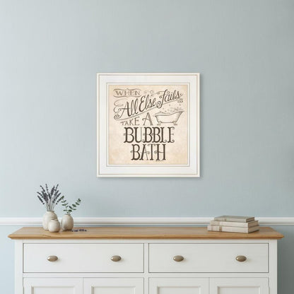 When All Else Fails 2 White Framed Print Bathroom Wall Art
