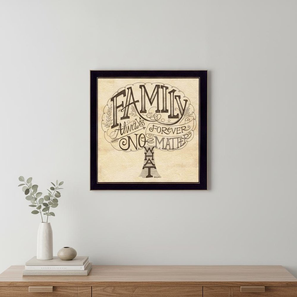 Family Always and Forever Black Framed Print Wall Art — view 4