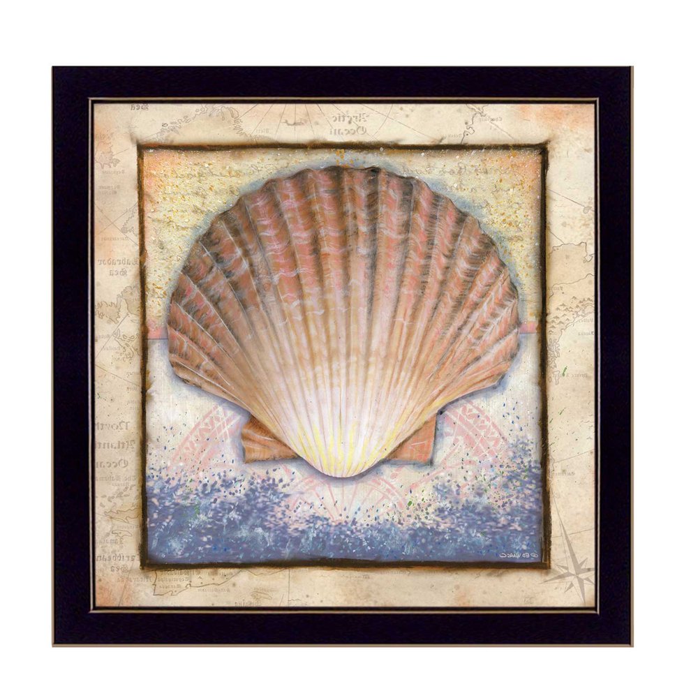 Shell Black Framed Print Wall Art — view 3
