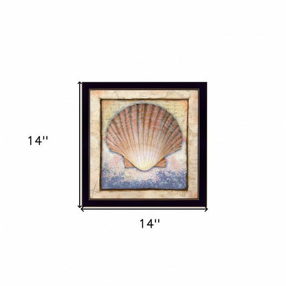 Shell Black Framed Print Wall Art