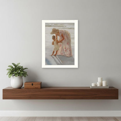First Time on the Beach White Framed Print Wall Art HomeRoots