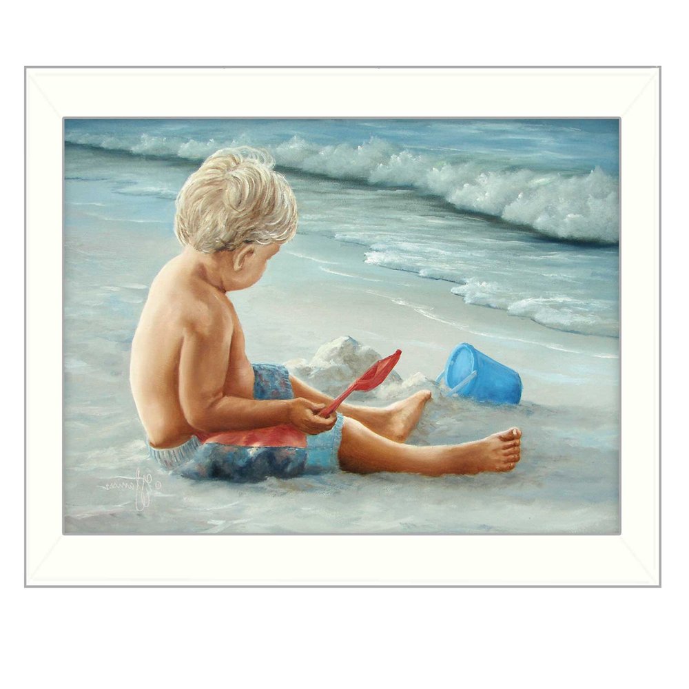 In the Sand White Framed Print Wall Art — view 3