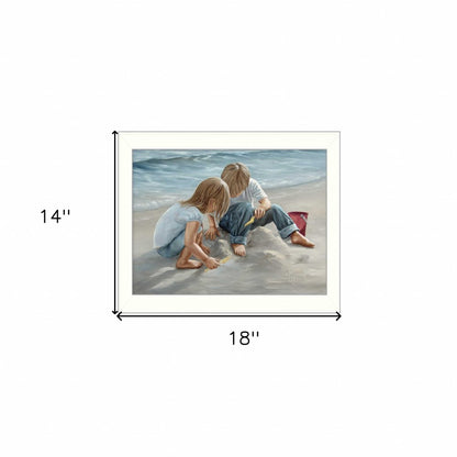 Sand Castle Builders 1 White Framed Print Wall Art HomeRoots