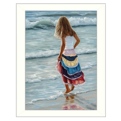 The Striped Skirt White Framed Print Wall Art HomeRoots