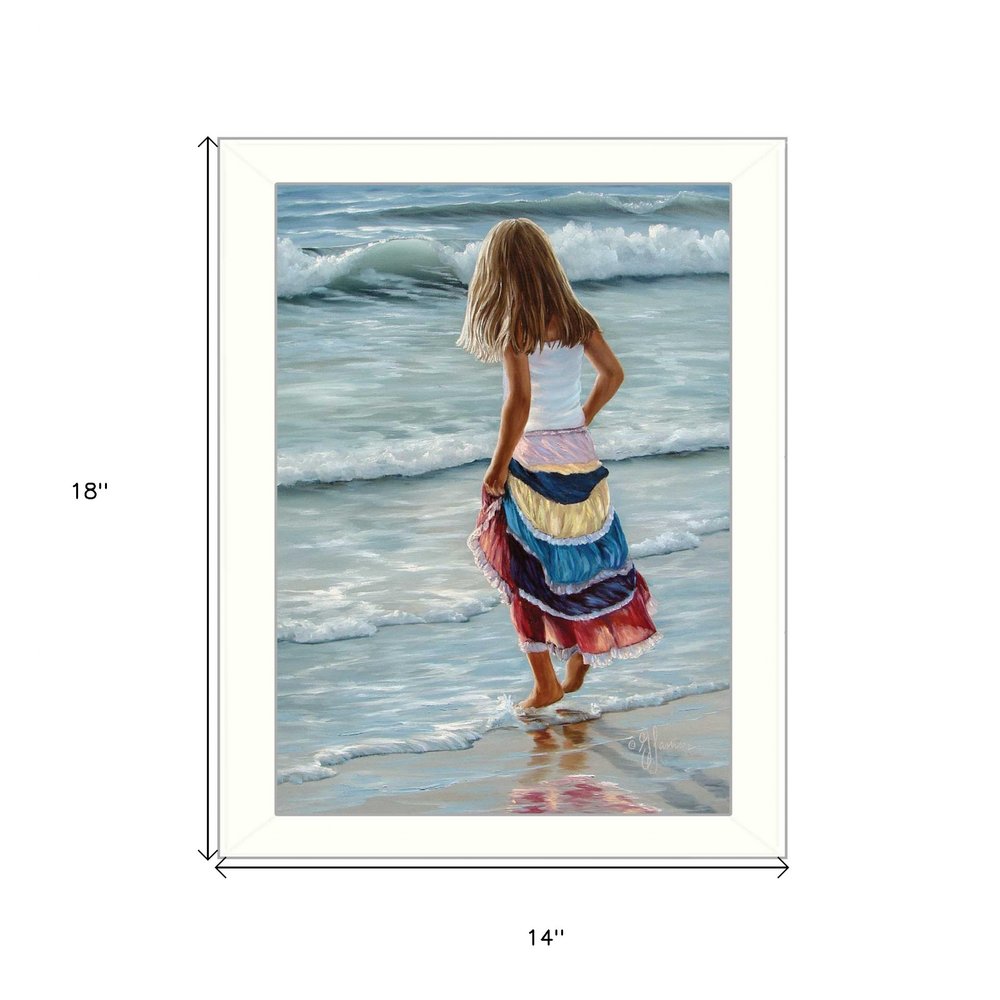 The Striped Skirt White Framed Print Wall Art — view 5