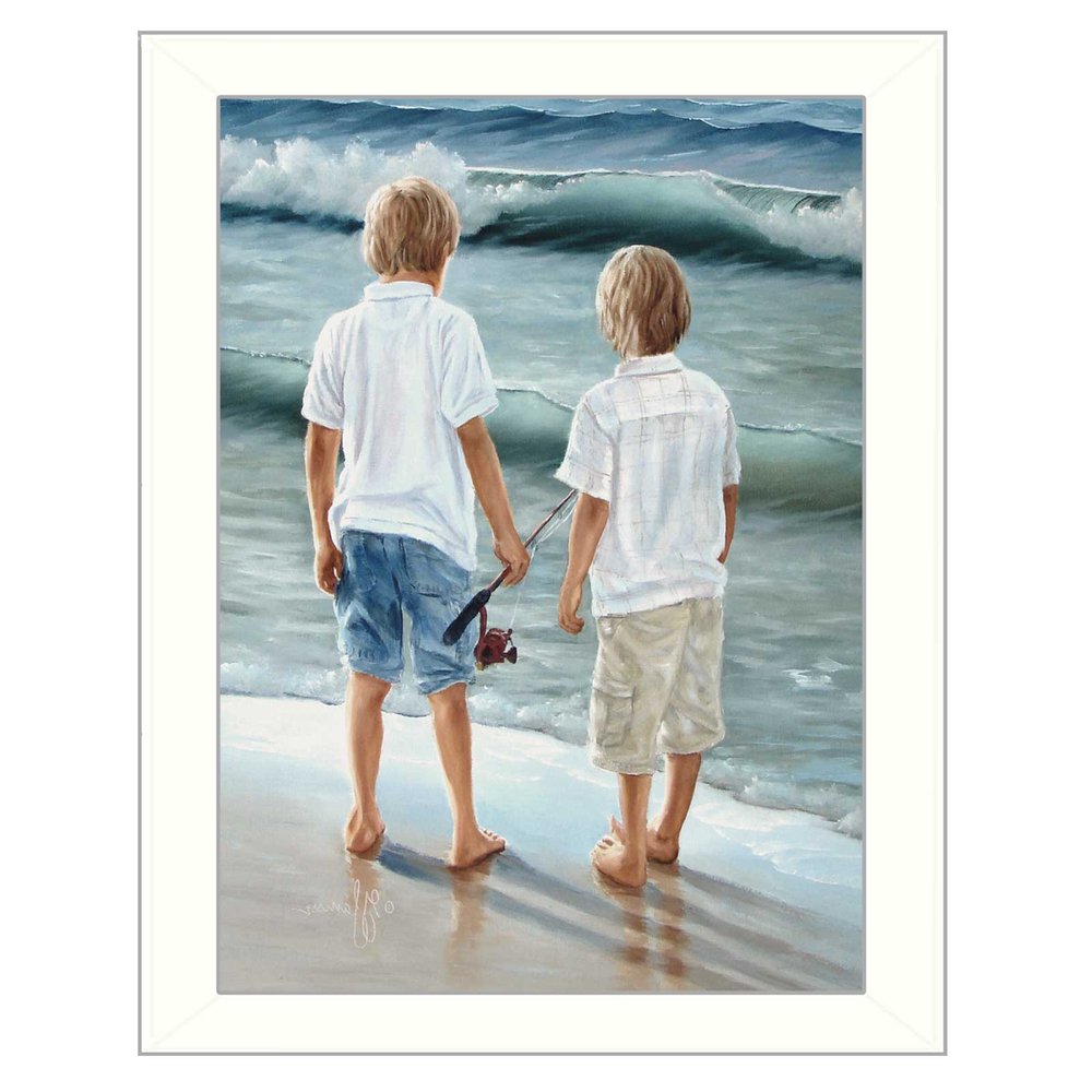 Going Fishing White Framed Print Wall Art — view 4