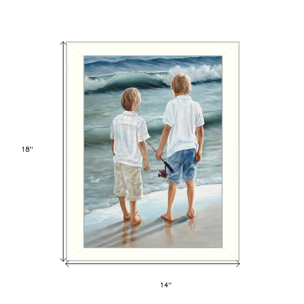 Going Fishing White Framed Print Wall Art HomeRoots