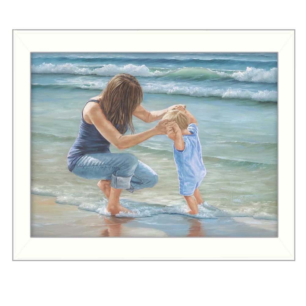 Playing in the Water White Framed Print Wall Art HomeRoots