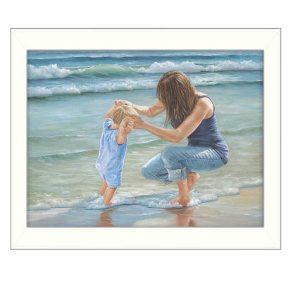 Playing in the Water White Framed Print Wall Art HomeRoots