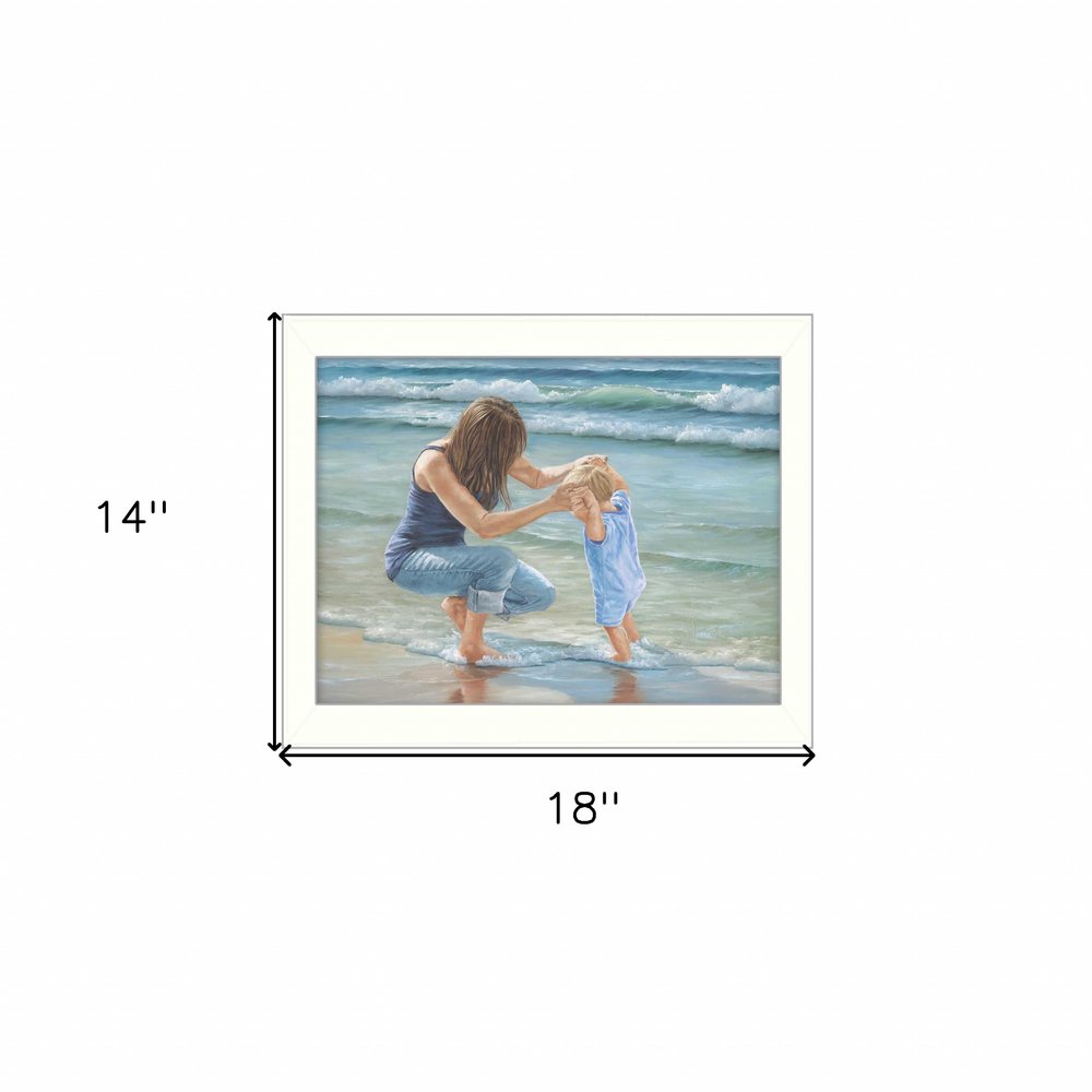 Playing in the Water White Framed Print Wall Art — view 5