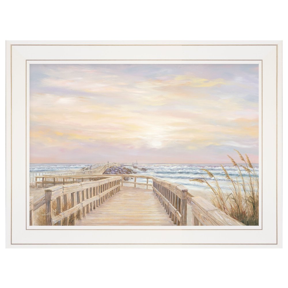 Ponce Inlet Jetty Sunrise 2 White Framed Print Wall Art HomeRoots