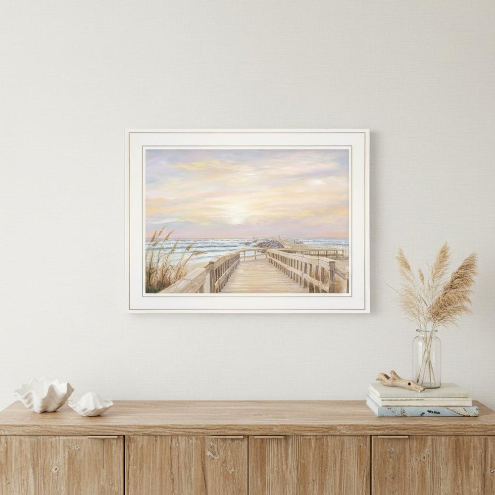 Ponce Inlet Jetty Sunrise 2 White Framed Print Wall Art HomeRoots