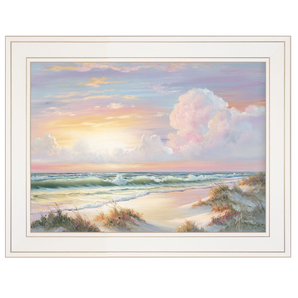 Golden Sunset on Crystal Cove 1 White Framed Print Wall Art HomeRoots