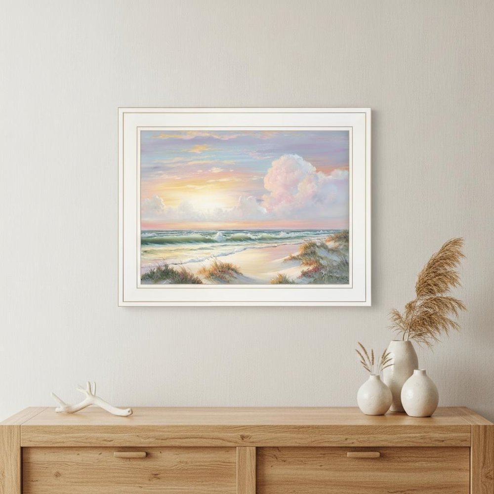 Golden Sunset on Crystal Cove 1 White Framed Print Wall Art HomeRoots